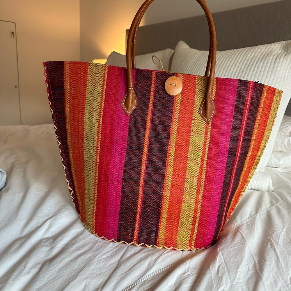 Colorful Striped Tote Bag